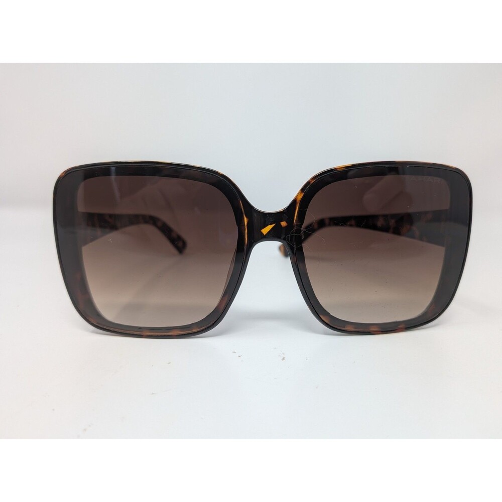 Tahari TH815 TS Oversized Tortoise Sunglasses Snakeskin Arms Old Money Y2K
